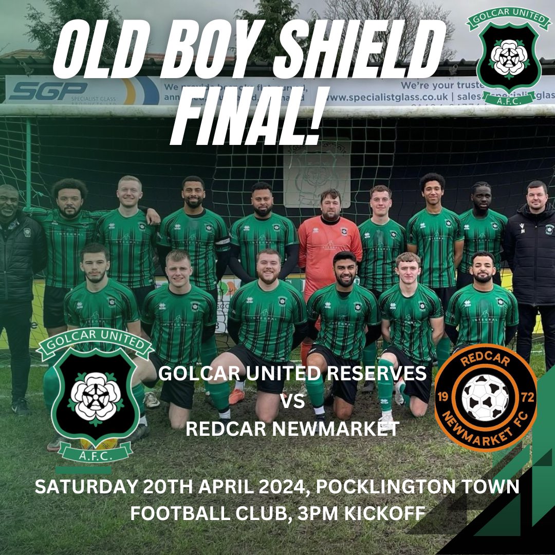 We have a date for our reserves old boy shield cup final! On the 20th of April, they will face Redcar Newmarket at Pocklington Town’s ground, postcode YO42 2NZ 💚🖤