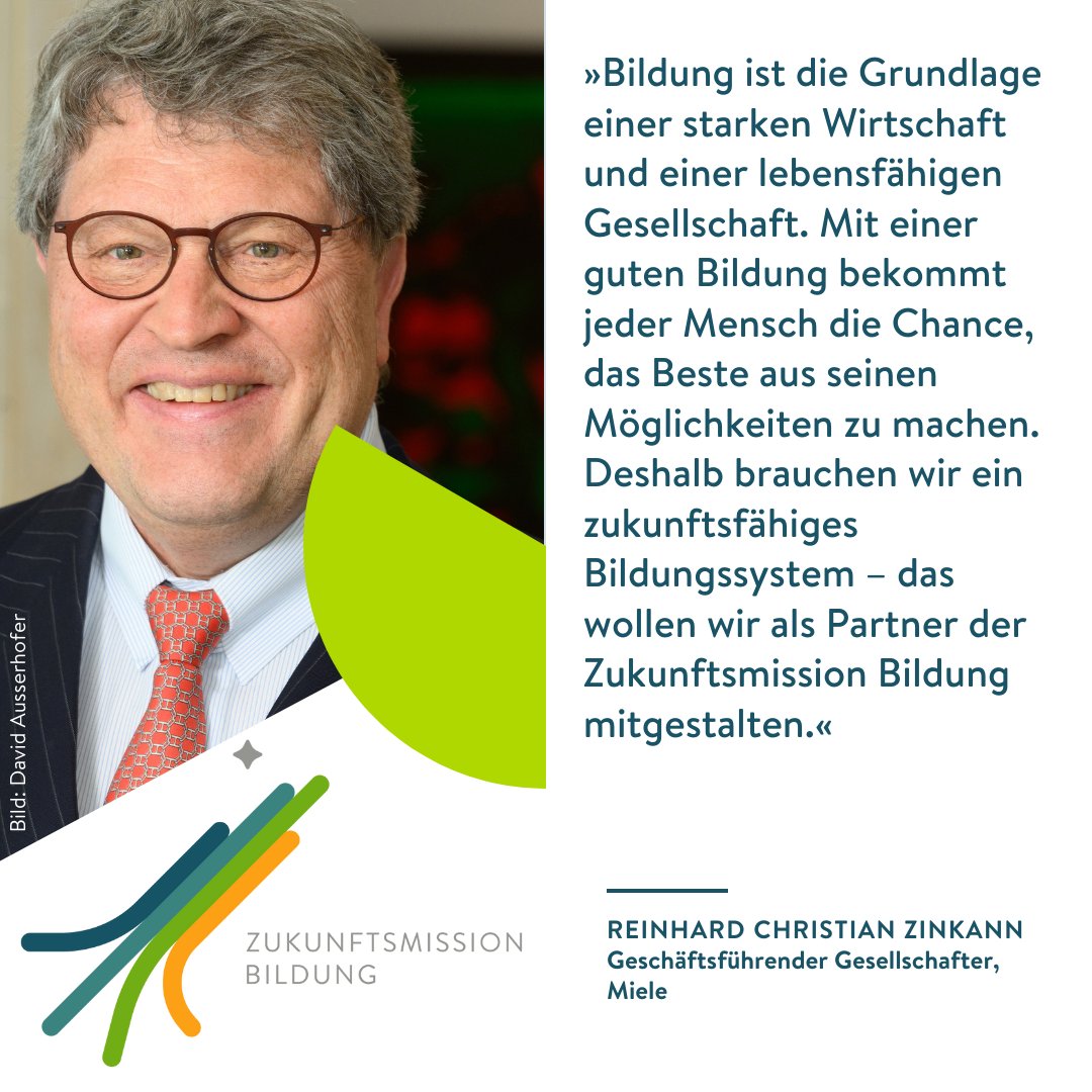 Ohne fundierte Bildung - keine starke Wirtschaft! Daher unterstützt @Miele_Presse die #ZukunftsmissionBildung. Möchten Sie auch mitwirken? 👉zukunftsmission-bildung.de/mitwirken