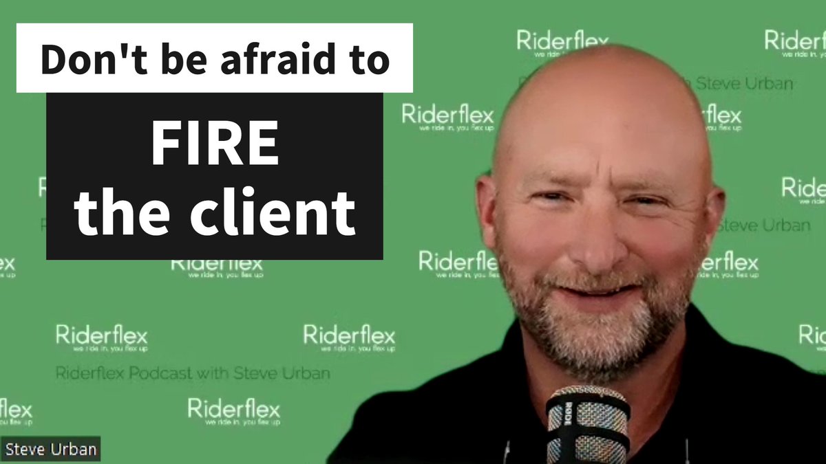 'FIRE the client' when necessary | The Riderflex Podcast
youtu.be/0qcedvm1WyY
#ClientManagement #BusinessGrowth #ValueYourWorth #PositiveWorkEnvironment #SmoothSailingBusiness #ExpertiseAppreciated #StressFreeWork #QualityClients #Entrepreneurship #LeadershipGoals