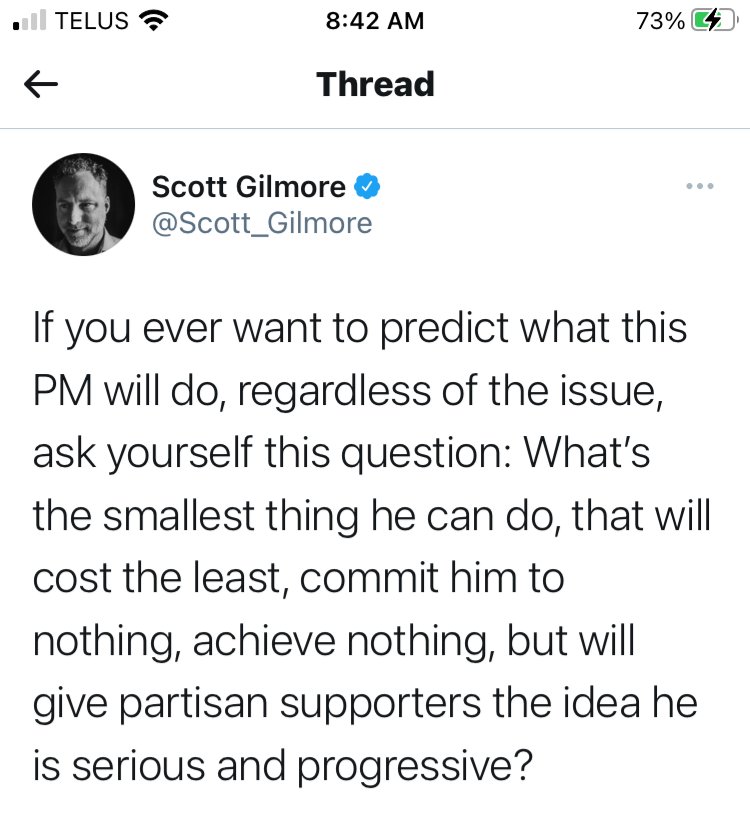 School lunches for kids. Rent control. Pharmacare for the poor. Dental care for those over 87. Free birth control. Tampons in men's bathrooms. Banning plastic straws. All examples of what Scott is talking about. P.S. Scott is married to Climate Barbie (AKA Catherine McKenna).