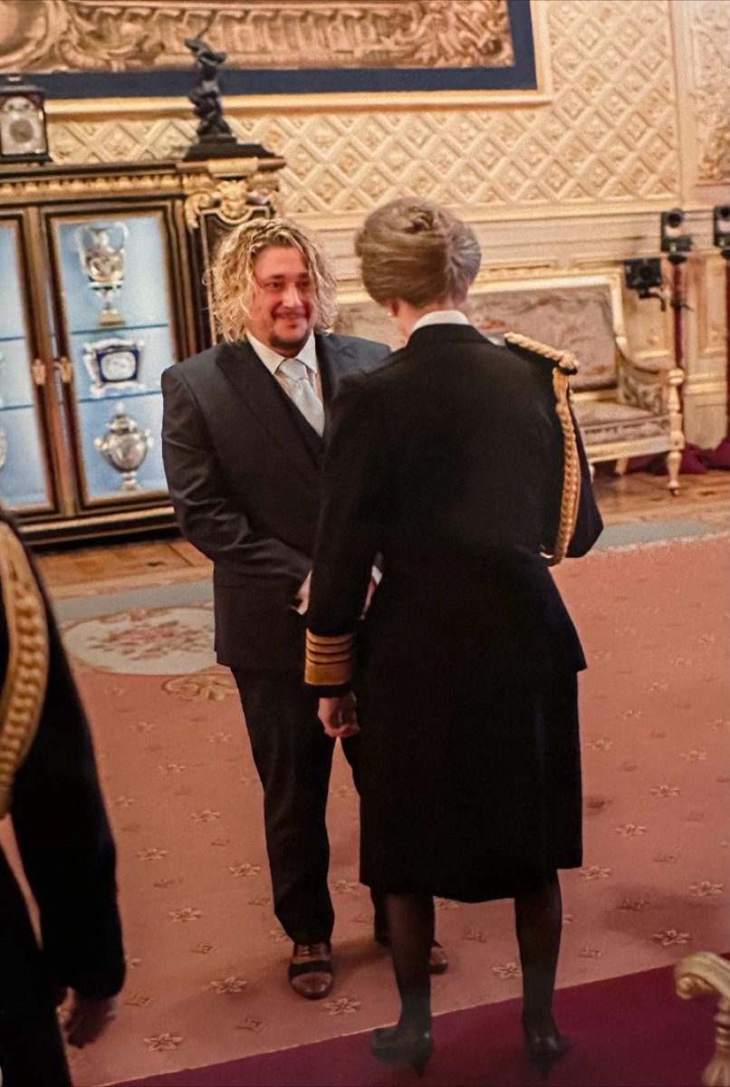 Our Community and Operations Manager Aaron Hearne MBE receiving his award from Princess Anne x <a href="/RoyalFamily/">The Royal Family</a> for services to children 🏆

Aaron set up <a href="/TheLiamCharity/">The Liam Charity 💚💙</a> in 2012 after his brother Liam Hearne tragically took his own life, aged just 14, in 2010 💚

Over the last 10