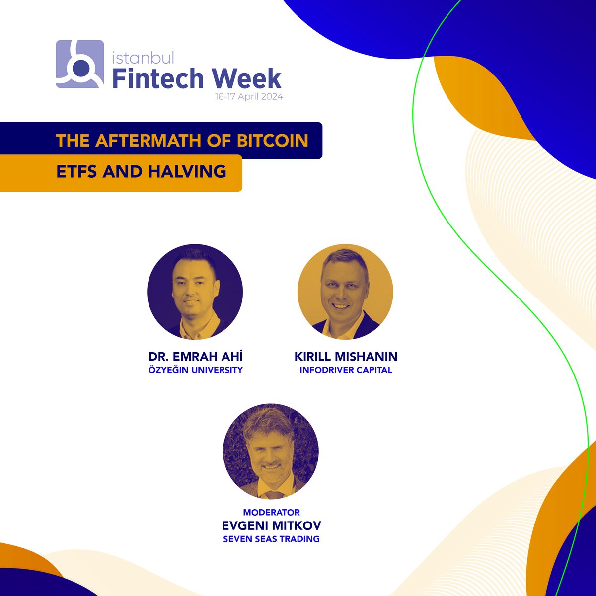 📢 The Aftermath of Bitcoin EFTs and Halving We will be discussing 'The Aftermath of Bitcoin EFTs and Halving' with Kirill Mishanin, Dr. Emrah Ahi, and Evgeni Mitkov at our Web3 Summit! Interested in Bitcoin? Get your ticket today and join us at IFW'24! 🎟️