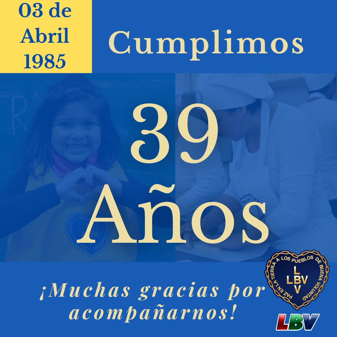 💙Cumplimos 39 años de trabajo. Casi 4 décadas en las que pudimos contribuir a la mejora de la calidad de vida de innumerables familias. Todo fue posible gracias a tantas personas que confiaron en nuestro trabajo. Muchas gracias a todos!
#aniversario #solidaridad #lbvargentina
