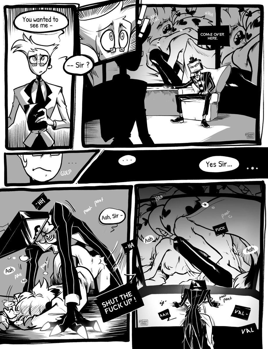 TW : SA

"Yes Val"
"Yes Sir"
And the story repeats itself endlessly...

#HazbinHotel #HazbinHotelFanart  #HazbinHotelVox #HazbinHotelValentino #voxassistant #VoxVal #StaticMoth