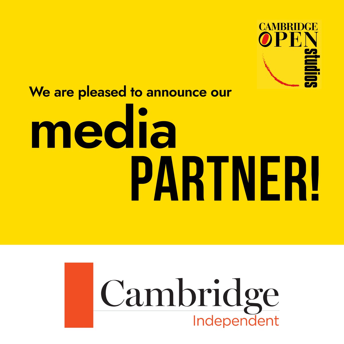 We’re proud to announce #Cambridge’s award-winning newspaper, @cambridgeinde, as the media sponsor for our Golden Jubilee year. Keep your eyes peeled for the latest #news, studio updates, and artist stories! #COSArt2024