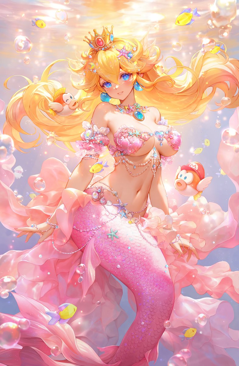 Mermaid Princess Peach🍑🐟🐠🎶 #Mario #PrincessPeach