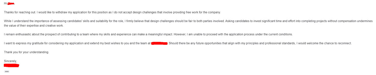 patjameslim's tweet photo. Here's the current state of jobhunting right now as a UI or UX Designer. You have some who are asking for free work while you have others that do not show up during the designated time.

While I understand that we need to survive, try to balance it with some standards at least. https://t.co/EiyAPvUcNH