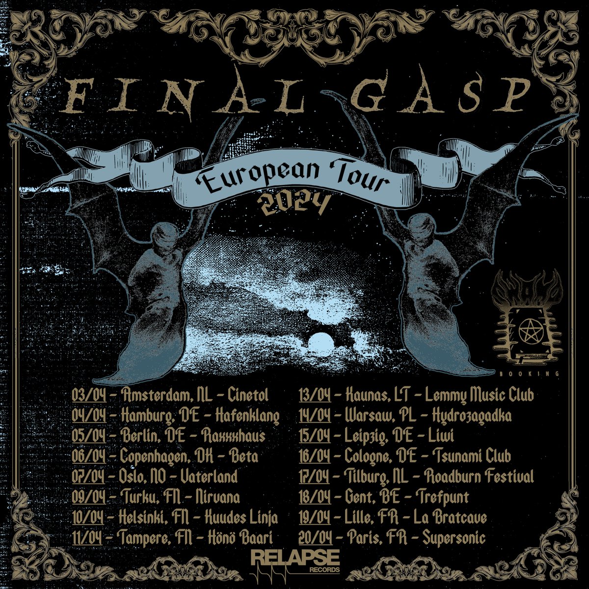 FINAL GASP begin their first EU tour tonight in support of their debut album Mourning Moon! linktr.ee/finalgasp