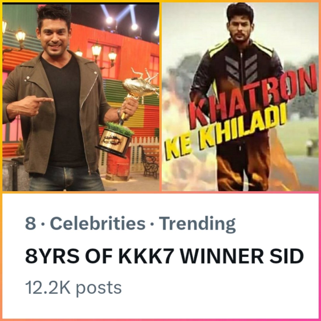 Superb guys...
12.2K posts are completed..
Speed up

8YRS OF KKK7 WINNER SID

#SidharthShukla