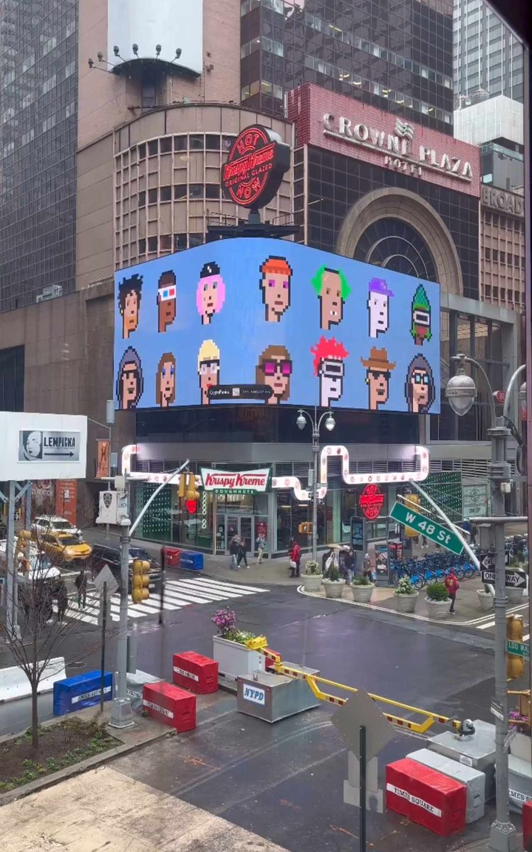 IDerech's tweet photo. A PUNK GM FROM NYC 👀

AS A SURPRISE, CRYPTOPUNKS ARE TAKING OVER THE BILLBOARDS IN TIMES SQUARE!!!

THIS IS A THANK YOU TO THE PUNKS THAT HAVE SUPPORTED MY JOURNEY 🙏🏽

SPECIAL THANKS TO ART INNOVATION FOR THE CURATION &amp; SPACE TO MAKE THIS TRIBUTE!

BULLISH ON MY PUNK FAMILY 🫂 https://t.co/LALDmn2wDJ