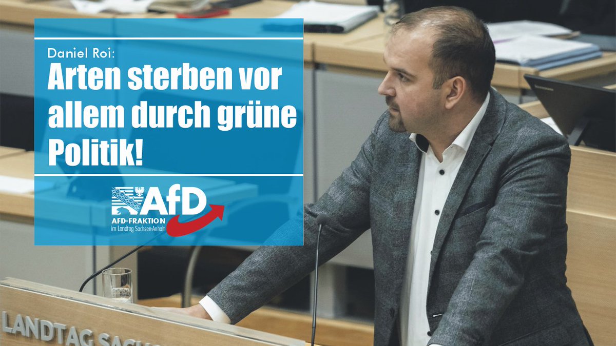 AfDFraktionLSA's tweet photo. Fracking-Gas-Terminals in Naturschutzgebieten, Windräder in Wäldern, Fotovoltaik auf Ackerböden! #DanielRoi: Grüne Energiepolitik ist der größte Naturzerstörer! Wir brauchen Macher, die Bäume pflanzen u. keine Experten, die nur Bäume in Konzepte malen!#AfD https://t.co/Ds1g1ODOP5 https://t.co/Wnc1ECBZyU