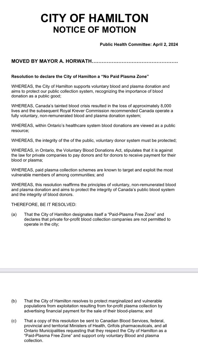 Wow! What an amazing step by ⁦@AndreaHorwath⁩ ⁦@cityofhamilton⁩ to protect residents & uphold Ont. Law! ⁦@SylviaJonesMPP⁩ ⁦@fordnation⁩ ⁦@NickelBelt⁩ ⁦@ElizabethJRoy⁩ ⁦@GivePlasma⁩ ⁦@oliviachow⁩ ⁦@JPHornick⁩