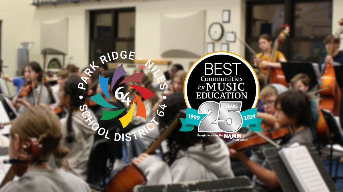 Do you hear that sound? It's the tune of District 64 being honored with the Best Communities for Music Education Award for the 2nd straight year! The honor highlights the district's commitment to providing outstanding music education opportunities to its students. #engageD64