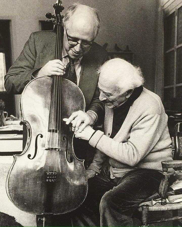 Marc Chagall: ' Rostropovich always plays so that Bach would have been happy...' Mstislav Rostropovich with Marc Chagall. #smlpdf sheetmusiclibrary.website