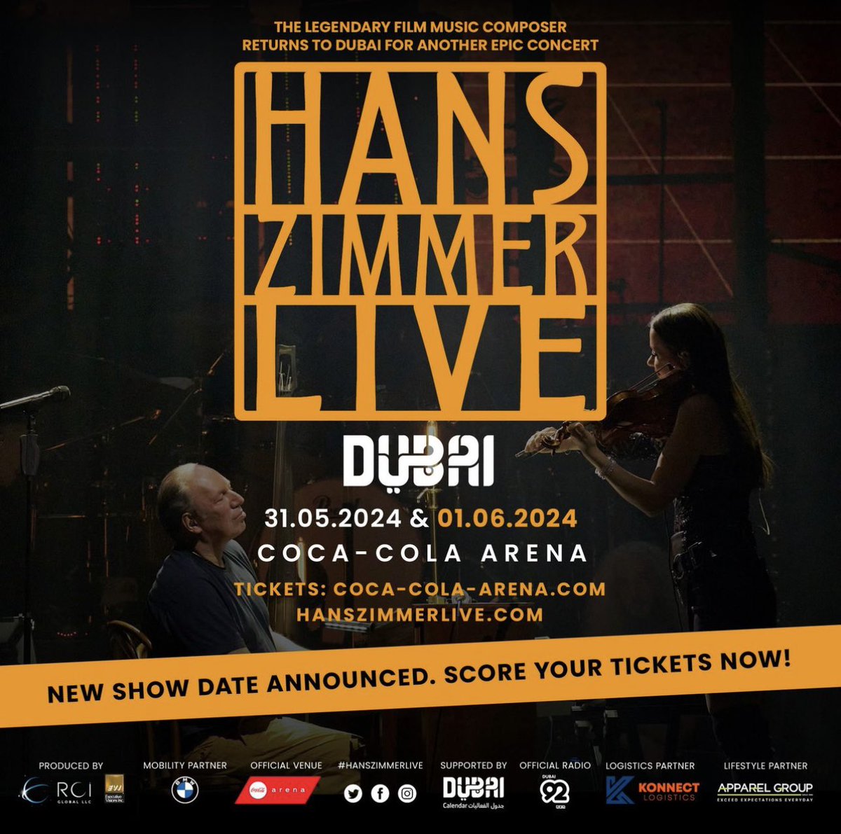 DO NOT BLINK before you know it, DUBAI we are with you @hanszimmerlive #hanszimmerlive @cityofdubai 🎤🎬🎹🪗🎻