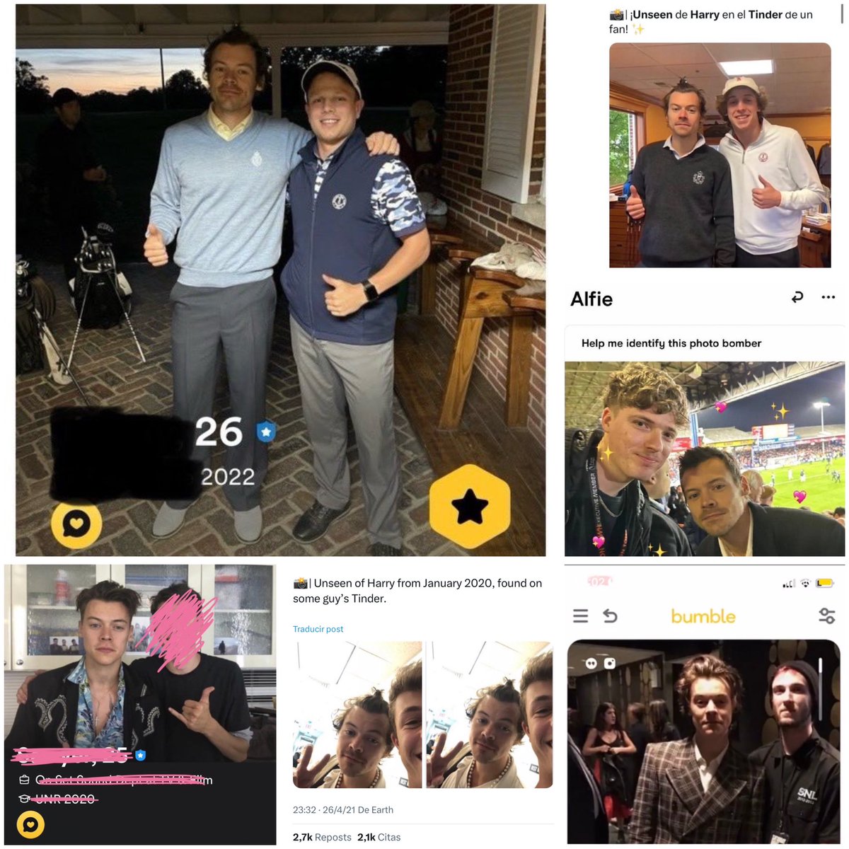 Harry Styles casually popping up on dating apps in some men's profiles 🤭