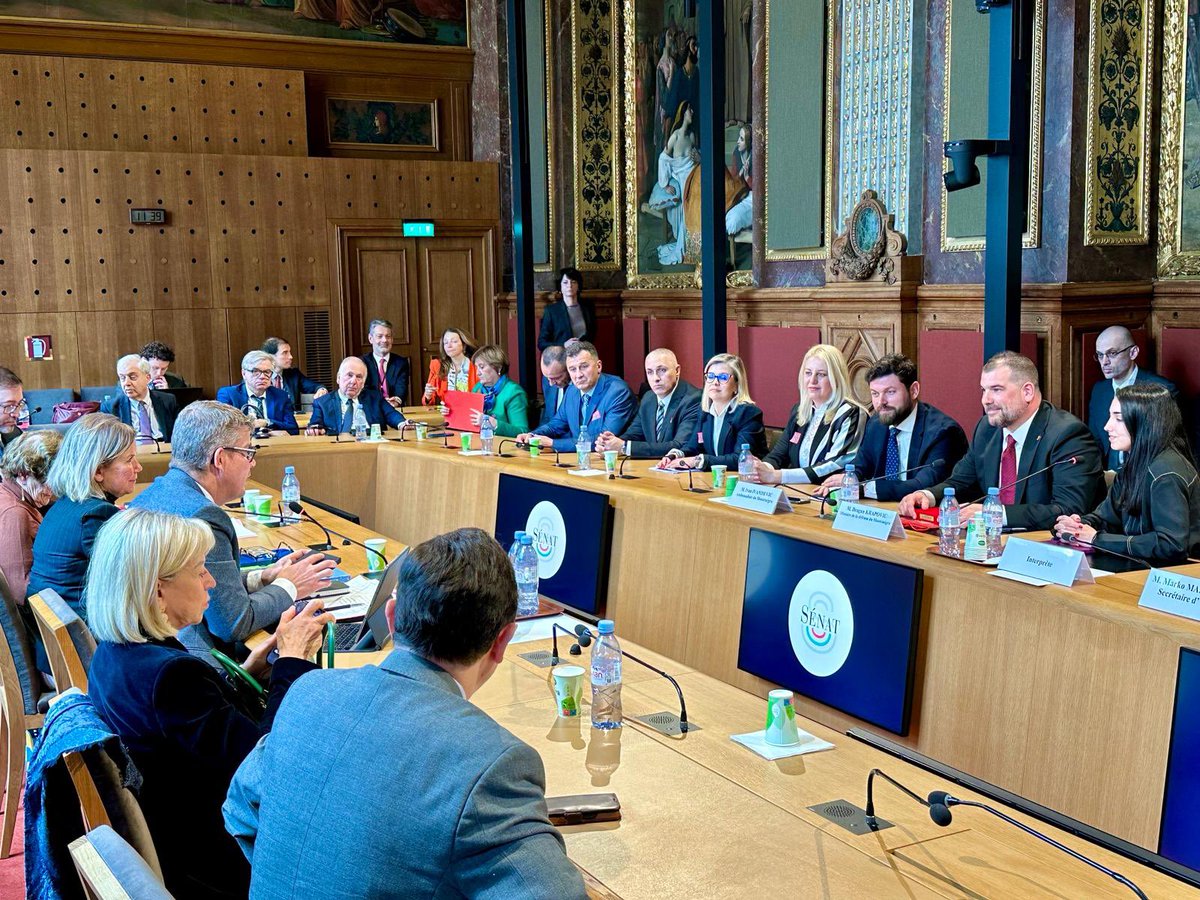 Rencontre auj au @Senat avec M. Dragan Krapović, ministre de la défense du #Monténégro. La 🇫🇷 souhaite ardemment resserrer sa coopération dans tous les domaines avec le 🇲🇪 et en particulier dans la lutte contre les menaces cyber où nos deux pays font front commun avec succès.