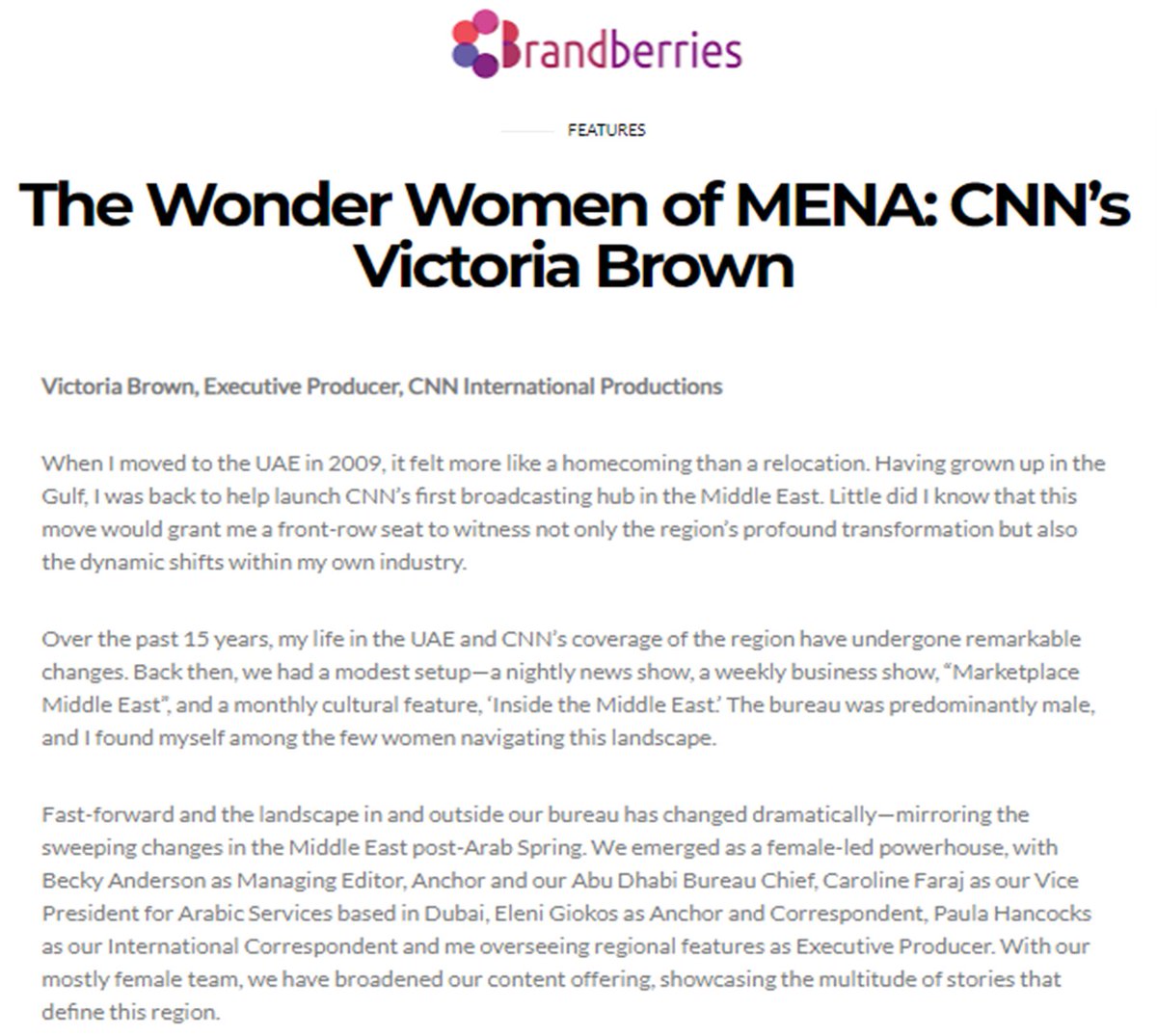 cnnipr's tweet photo. In a piece for @TheBrandberries, CNN Executive Producer Victoria Brown (@vbrownCNN) writes about her experiences of working in the Middle East and the content CNN International is producing across the region.

Read more: https://t.co/BmV3G3ARgW https://t.co/z9kE2RoHDl
