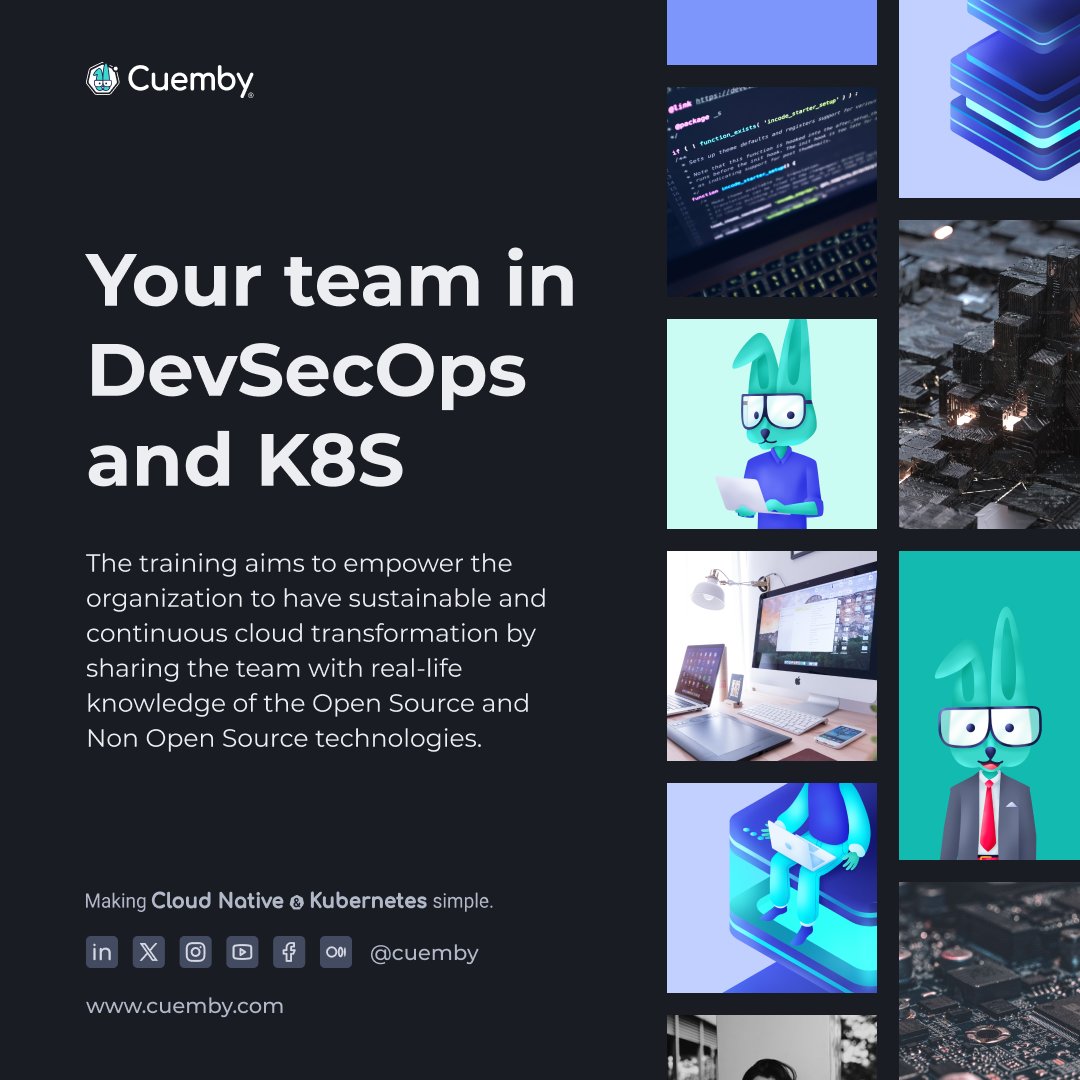 #CloudSecurity is a top concern for modern businesses. Cuemby's DevSecOps training equips your team to navigate cloud complexities with confidence. From Kubernetes to Docker, level up your skills for success. Explore our training services: cuemby.com/training #devops #k8s