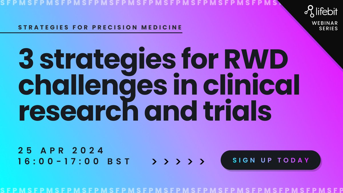 Exciting news! <a href="/lifebitAI/">Lifebit</a>'s next webinar on "3 strategies for RWD challenges in clinical research and trials" is happening on April 25th, 2024. Join us for valuable insights into leveraging real-world data in precision medicine. Save your spot now! bit.ly/3VJ6nLN