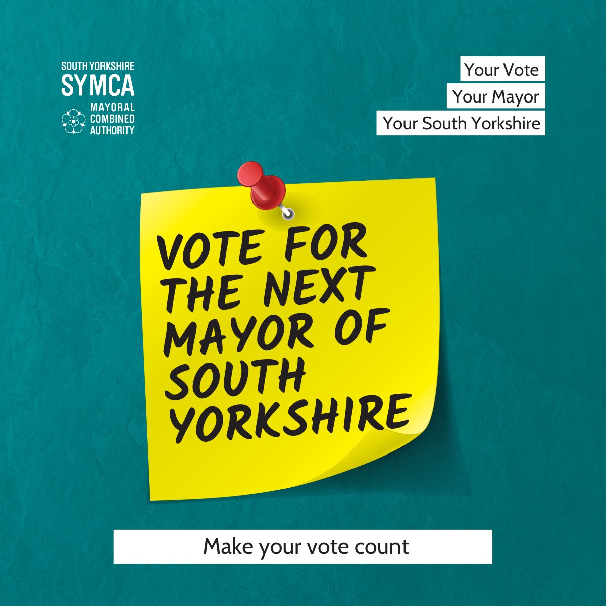 Are you registered to vote on 2 May? The next Mayor will chair the South Yorkshire Mayoral Combined Authority, bringing together the local councils of Barnsley, Doncaster, Rotherham and Sheffield. Find out more: orlo.uk/DSddt #syelects