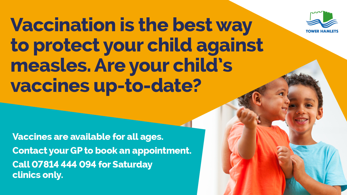 Is your child up to date with their measles vaccinations? Contact your GP to find out. Or drop into one of our Saturday clinics from 9am-5pm, no need to book. Find the one nearest you: orlo.uk/VobTN