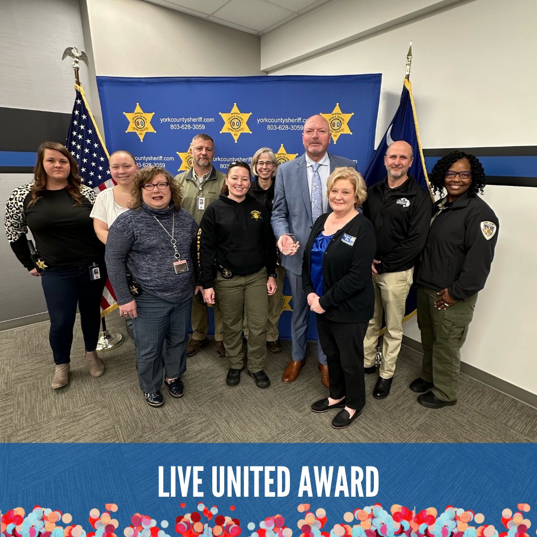 🎉Next up, we have our LIVE UNITED Award! <a href="/YCSO_SC/">York County Sheriff</a> continuously chooses to LIVE UNITED to make an impact in York County. In both their professional and personal lives, the Sheriff's Office demonstrates what it means to be committed to the community.