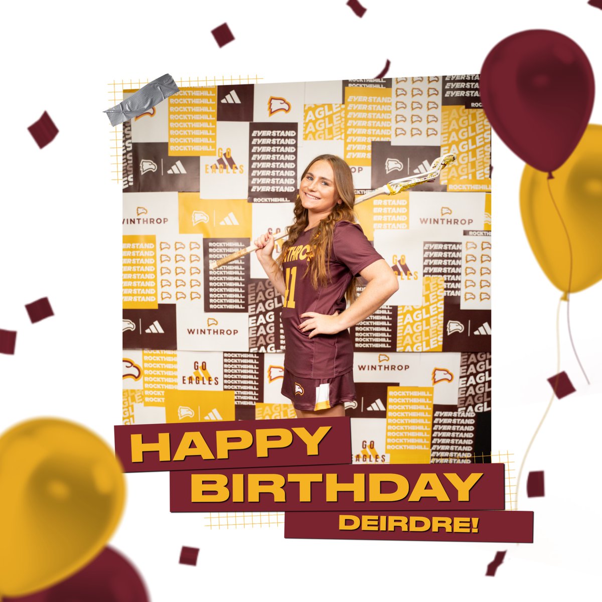 Please join us in wishing 𝓗𝓪𝓹𝓹𝔂 𝓑𝓲𝓻𝓽𝓱𝓭𝓪𝔂 to sophomore attacker, Deirdre Kelly! We hope today is as awesome as you! 🥳💛 . #GoEagles | #ROCKtheHILL