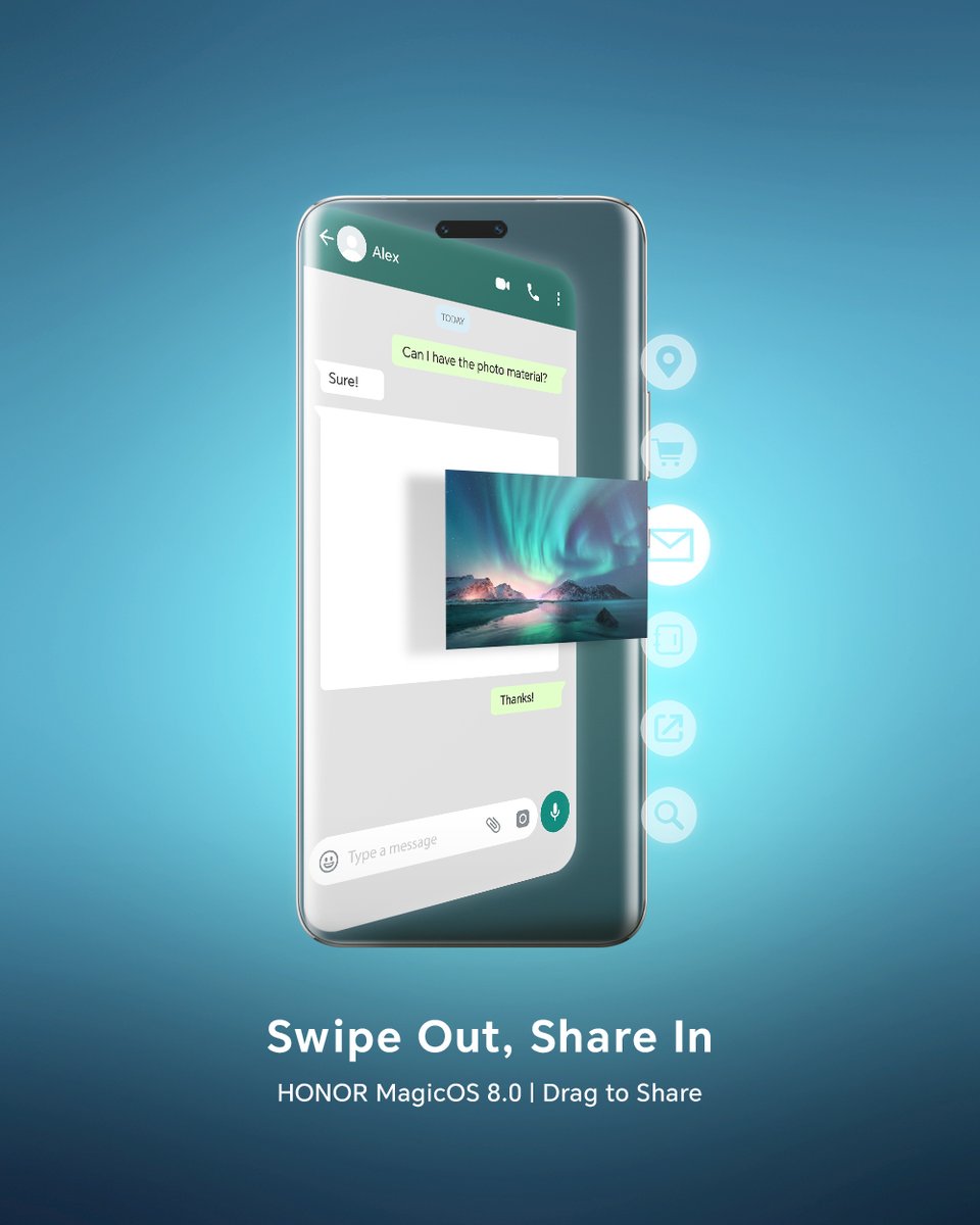 Honorglobal's tweet image. ✨Swipe, drag, and drop your way to seamless file sharing across apps! Simply swipe out to share in with the new #HONORMagicOS 8.0. #DiscoverTheMagic 💫