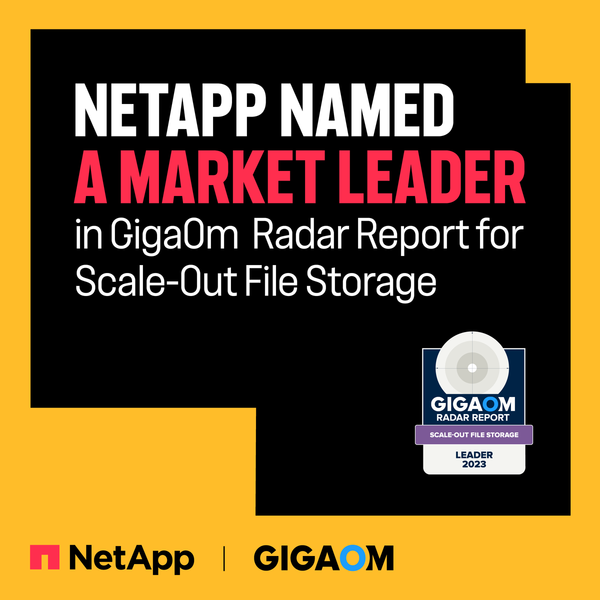 NetApp's tweet photo. Thanks, @GigaOm! As a leader in scale-out file storage, we are ready to tackle scalability, management, privacy, and governance challenges for #AI, #Kubernetes, and data lakes. We've been here for 30 years, and we're just getting started: https://t.co/3xuX1fNcC2 https://t.co/CoQaqrFZpX