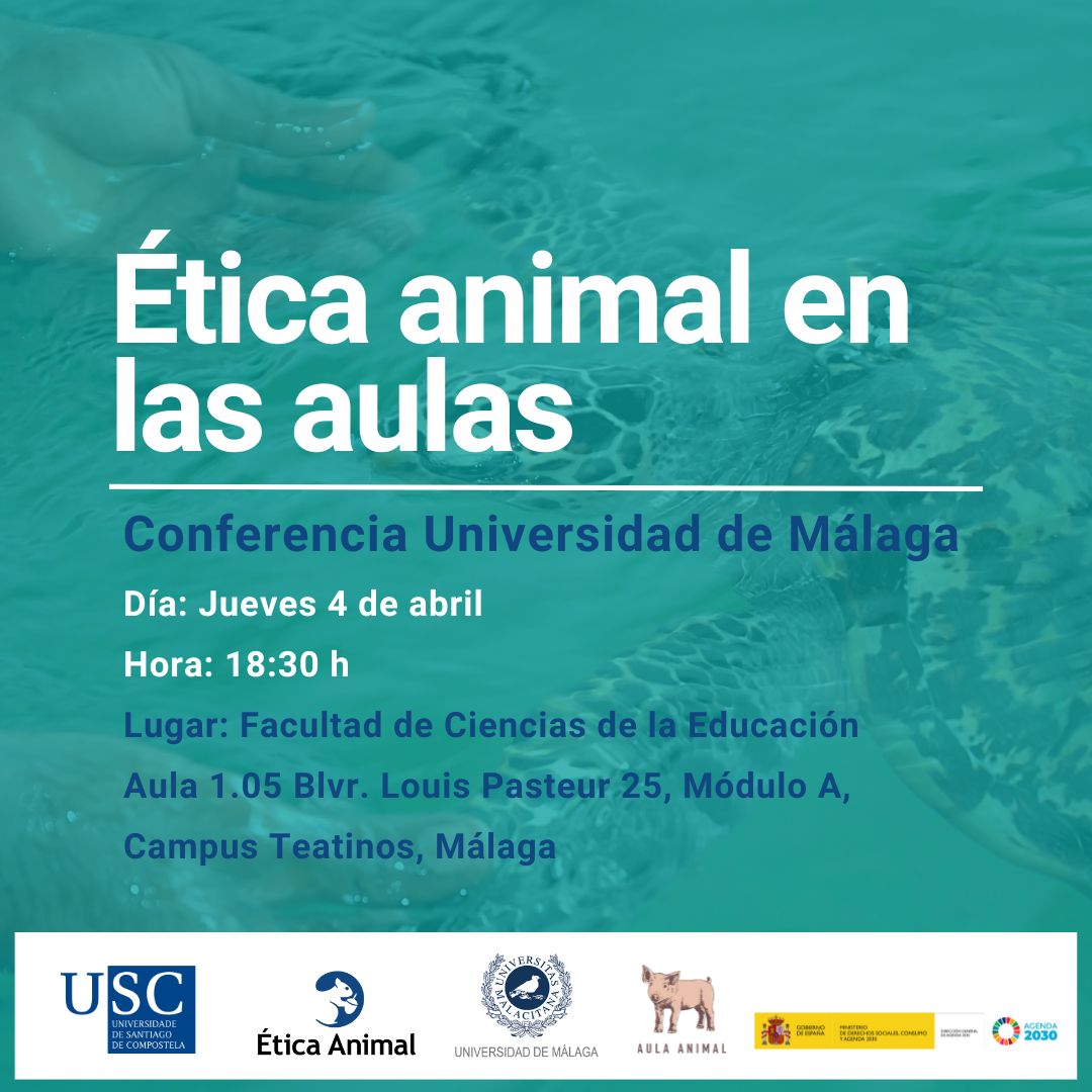 ¡Recuerda que este jueves 4 comienza en las Universidades de Granada y Málaga la Gira de conferencias #EticaAnimalEnLasAulas! Las conferencias son gratuitas, no es necesaria inscripción, puede ir quien lo desee y no hay que ser docente para asistir: buff.ly/3vldS0r