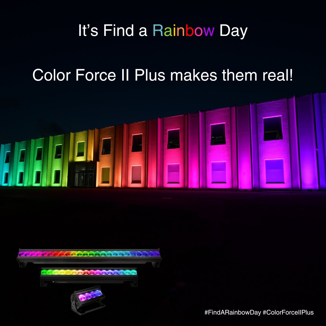 It's find a 🌈 Rainbow day. 

Color Force II Plus makes them real!

<a href="/chromaqlighting/">Chroma-Q</a>

#FindARainbowDay #ColorForceIIPlus #ColorForceII #LEDLighting <a href="/ACLighting_Inc/">AC Americas</a>