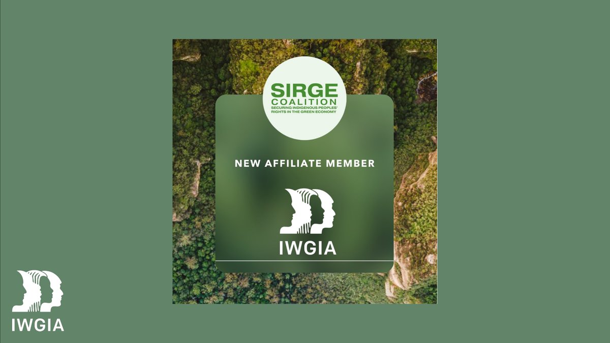 🤝 IWGIA is thrilled to join the @SIRGECoalition as an affiliate member and is looking forward to joining forces in defending the self-determination and rights of #IndigenousPeoples. Together, we aim to champion Indigenous leadership in the global transition to a #GreenEconomy.