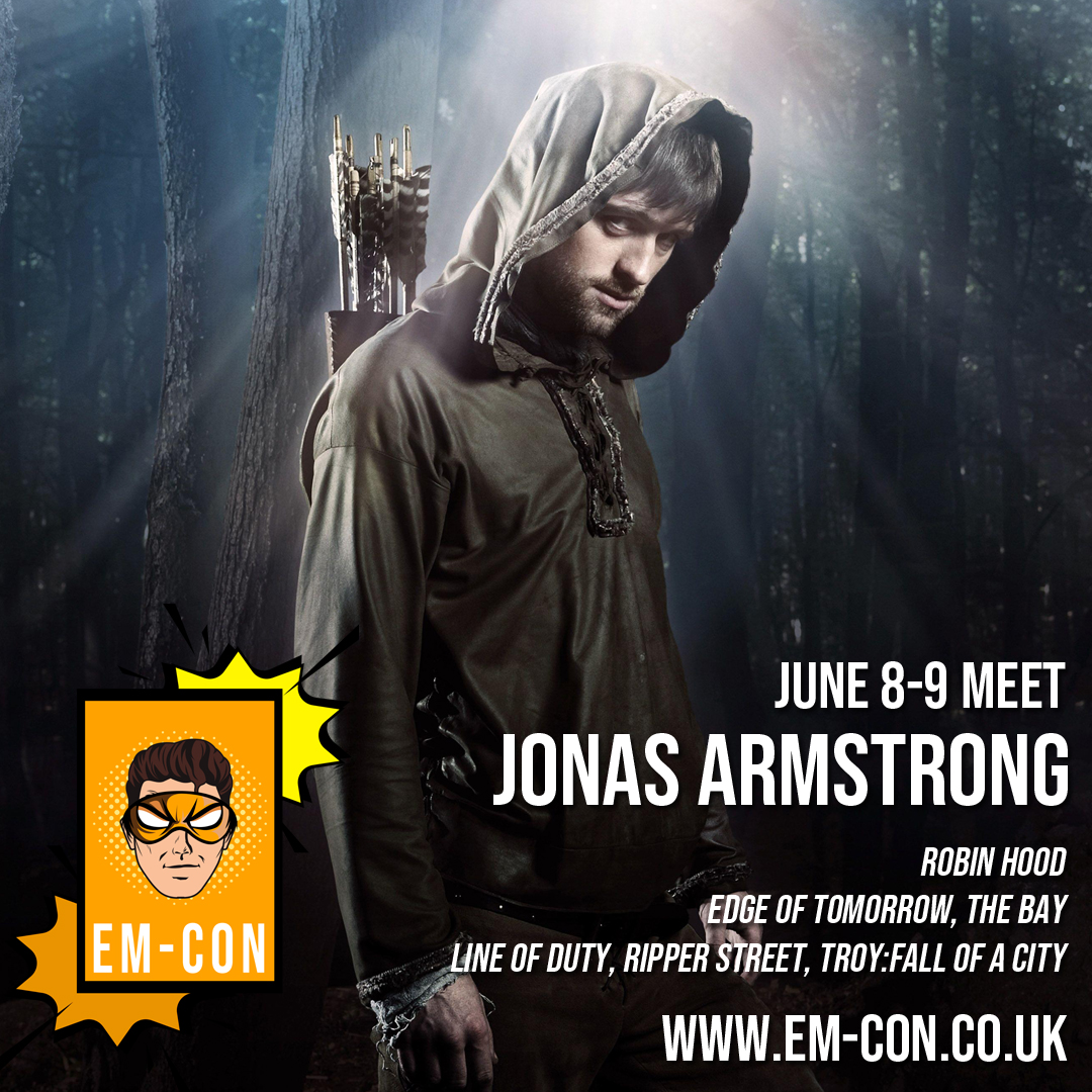I'm delighted to announce that Jonas Armstrong will be at @emconcouk 8th-9th June 2024 in #Nottingham, #UK.

Further info here: dmjconsultancy.co.uk/upcoming-event…

#JonasArmstrong
#RobinHood #PrisonersWives #EdgeOfTomorrow #LineOfDuty #RipperStreet #TroyFallOfACity #TheBay #AfterTheFlood