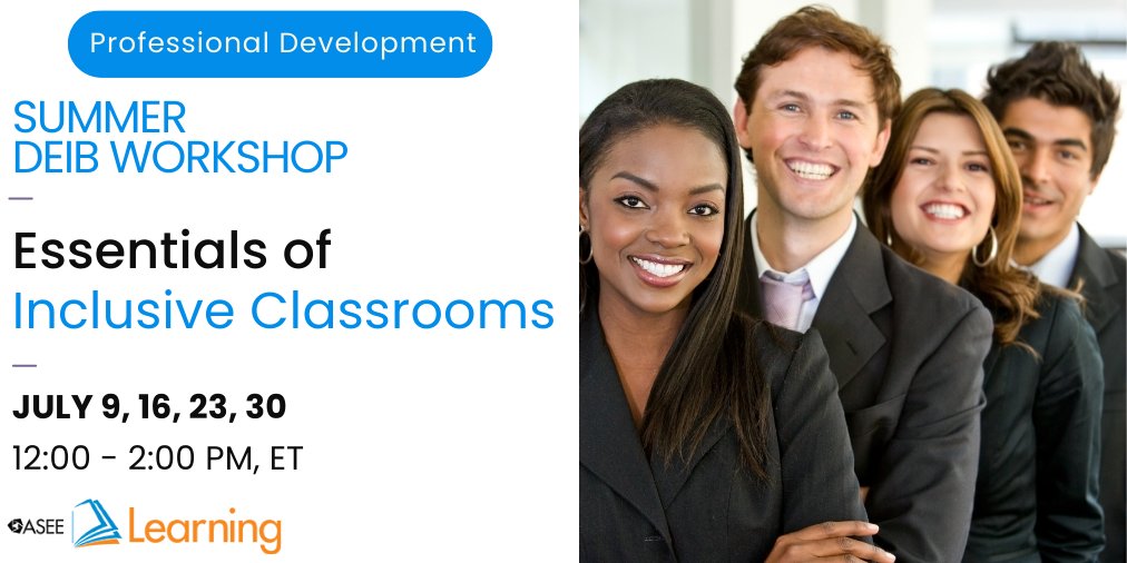 Calling all engineering educators! Discover the keys to designing inclusive classrooms that foster a sense of belonging for every student. Embrace diversity and register for ASEE’s Essentials of Inclusive Classrooms workshop. Learn more and register here: bit.ly/aseedeib