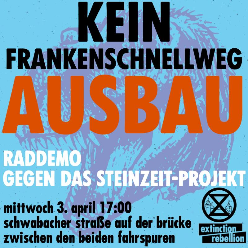 XR_Nuernberg's tweet photo. Wir legen nach! Seit dabei heute um 17 Uhr! Bringt eure Fahrräder mit!
#Frankenschnellweg #Raddemo #Nürnberg
https://t.co/yRvGvvmBjp https://t.co/ZxorCmCPua