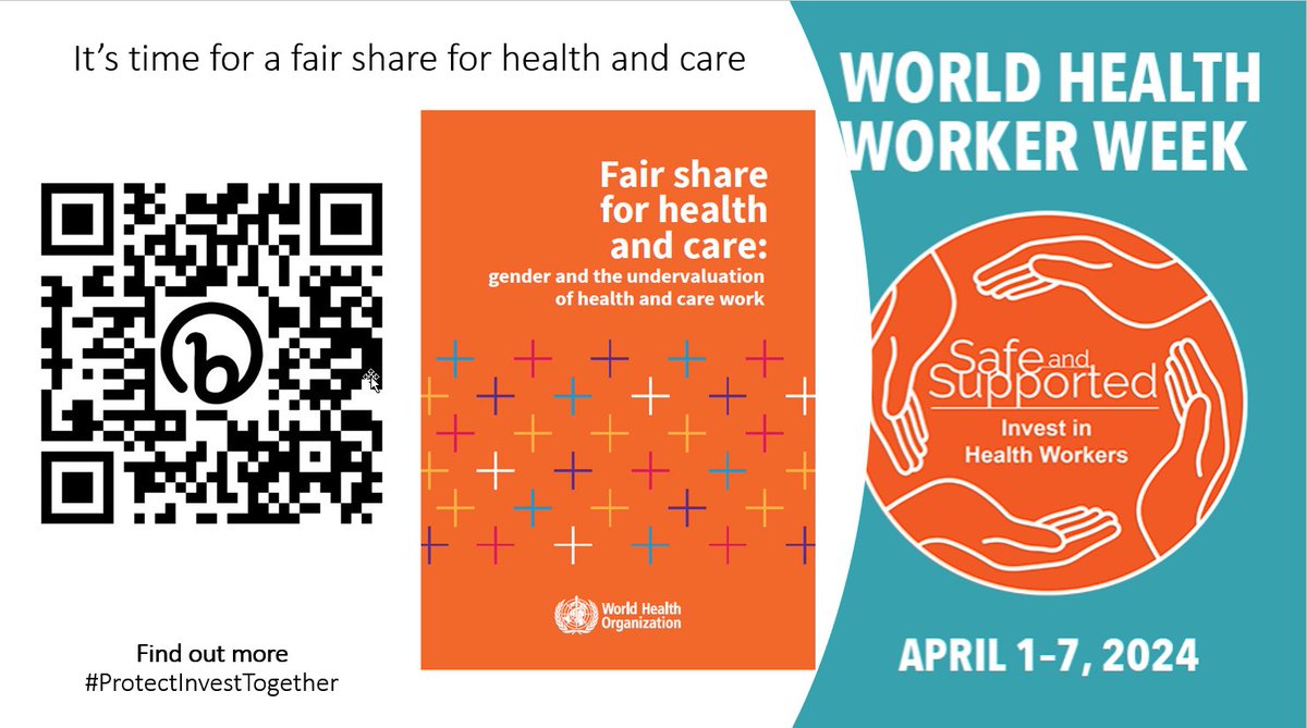 #WHWWeek=latest evidence-based guidance & docs to #SupportHealthCareWorkers Today's feature is the Fair share for health and care report that delves into the data on gender & undervaluation of health & care work ❓❓Ask coauthor @MLMcIsaac! 🕰️for a #FairShare for health & care