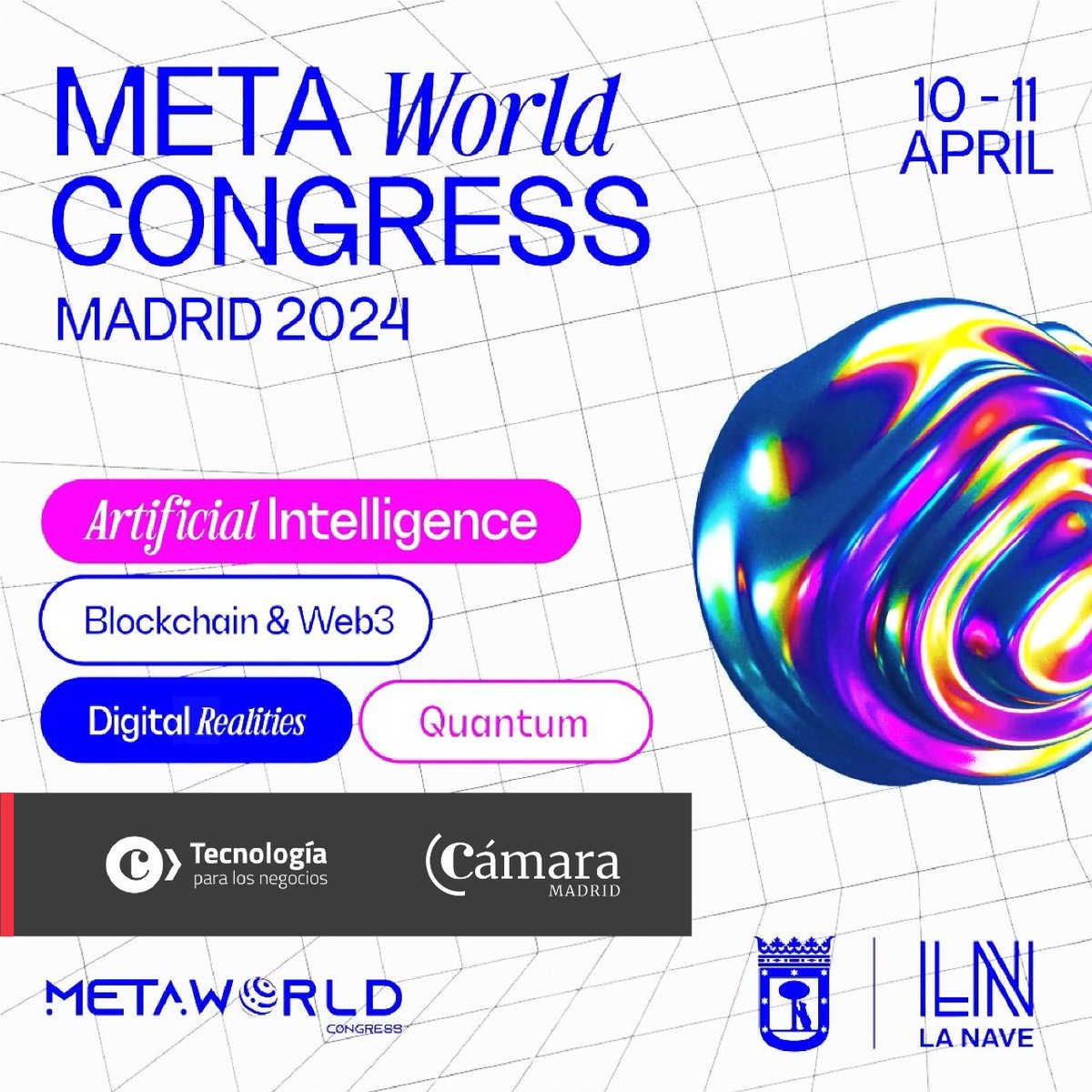 Descubre el futuro tecnológico en el #MetaWorldCongress los días 10 y 11 de abril con TIC Negocios. 👉Consigue una entrada doble para los dos días enviándonos un mensaje directo y siguiendo nuestra cuenta. Compra tu entrada: metaworldcongress.es #TICNegocios #CámaraMadrid