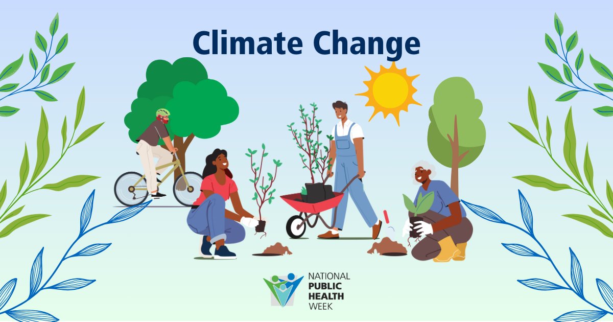 Climate change is the most pressing threat to human health. By buying less, supporting green spaces and transitioning to renewable energy, we can lessen the health impacts of climate change. For everyone’s sake, let’s make a change now. NPHW.org #NPHW