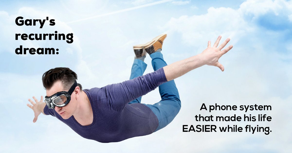 MarcoTechnology's tweet image. This isn't just a dream...except for part about Gary flying. 😆 

Learn more about how our managed voice services can help save you time and money while you're on the go: marconet.co/3xexGU3 #BusinessPhones #UCaaS #HostedVoice
