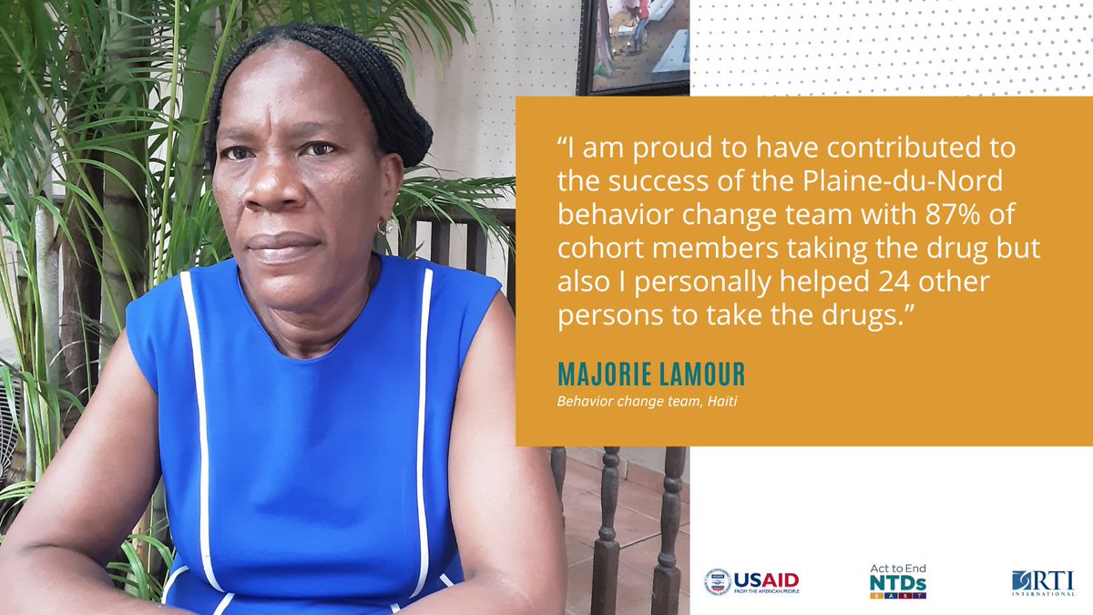 From never treated to behavior change champion, Majorie Lamour is working to overcome barriers to medicine acceptance in Haiti. ➡️ health education, she is ensuring all communities in Plaine-du-Nord are reached with #beatntds efforts. #WHWWeek @WIHERllc ow.ly/fP0Y50R51li