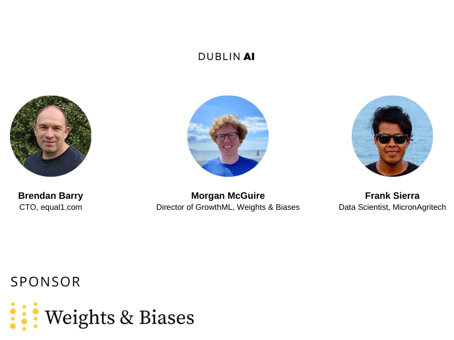 We're back! 👋 DublinAI quarterly is back, 10th April. 80 seat limit. Topics inc: streamlining ML workflows, onsite diagnostics in agritech and quantum servers.. obvs! RSVP: ti.to/dublinai/dubli… Thanks to sponsor @weights_biases and host @TCDTangent