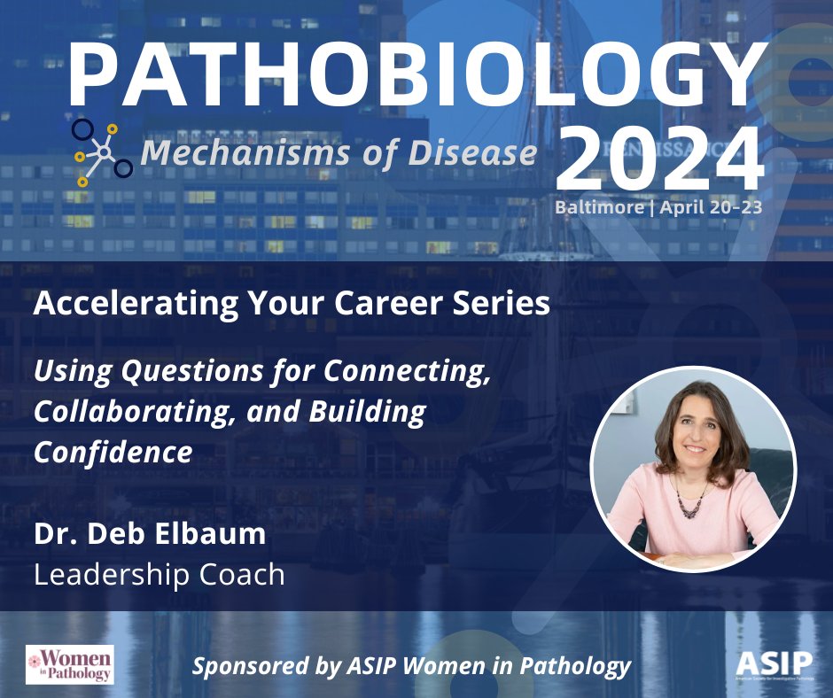 Leadership Coach, Deb Elbaum, MD, PCC, returns to the ASIP annual meeting with this #career workshop at #Pathobiology2024 in Baltimore! There is still time to register bit.ly/3TndnfK #leadership #ASIPmeeting