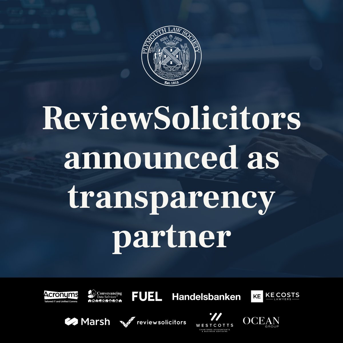 The Plymouth Law Society is pleased to announce that we have signed Review Solicitors as an official transparency partner. 

This is a perfectly placed partnership to join the team and we believe this will significantly help our member firms. 

plymouthlawsociety.co.uk/news/reviewsol…