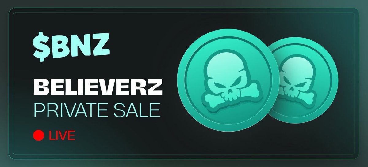 🚨 $BNZ PRESALE IS STILL LIVE  🚨

⚠️ All Believerz/Baby holders have the priviledge to enter a presale with 20% discount on our upcoming community token.

Time is running out, head to the presale link and secure your allocation:

bnz.skullz.city/presale/believ…

🚨  100% of the funds