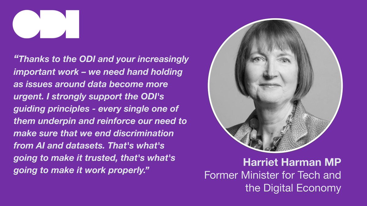 At our manifesto launch, @HarrietHarman thanked the ODI for its ‘increasingly important’ work, noting politicians need hand holding through this period of rapid AI deployment. Learn more about the event and our policy manifesto in @ReshamKotecha's blog hubs.li/Q02r3KH30