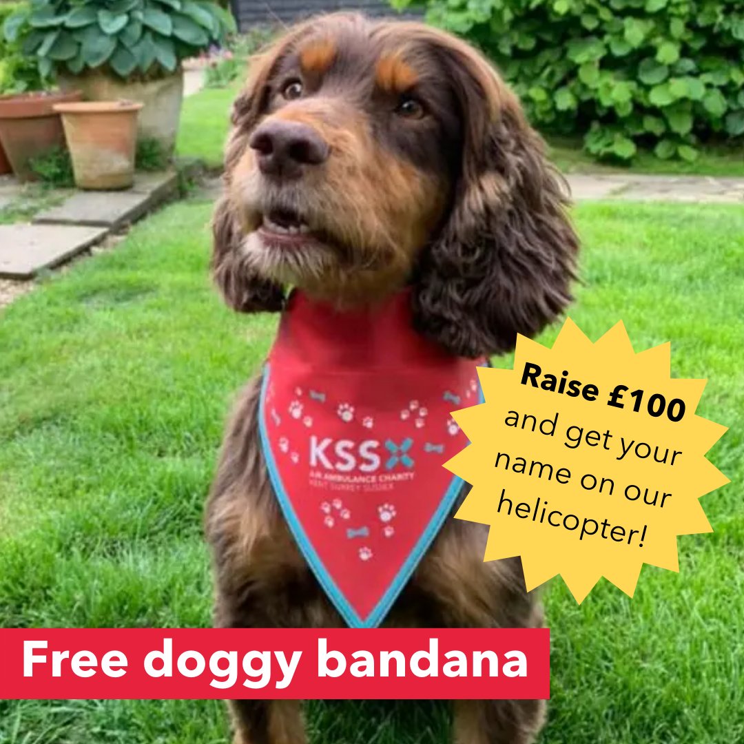 🐾Calling all dog owners🐾 Walk 100 miles or 100 kilometres with your furry friend this May Sign up & start fundraising: FREE stylish doggy bandana Raise £50: Get a stylish collar charm Raise £100+: Get your name on our helicopter! Sign up at aakss.org.uk/houndhike