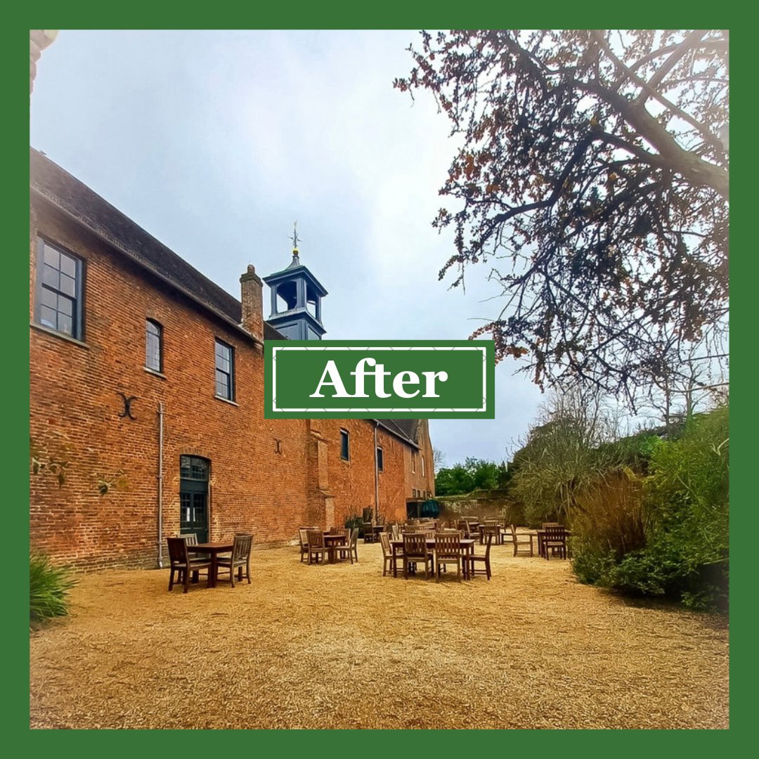 For the last few weeks, our staff, volunteers, gardeners and rangers have been working hard on re-gravelling the Stables Café Tea Terrace here at Osterley! 📸See the transformed Tea Terrace🤩✨, now open for your next visit at Osterley Park & House! #Nationaltrust #newdesign