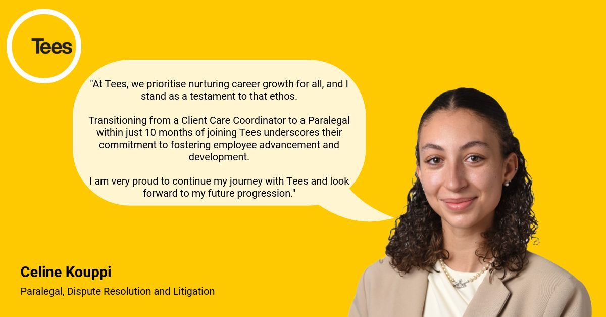 Introducing Celine Kouppi, a valued member of our team at Tees. Celine embarked on her journey with us in 2023 and has since flourished into a dedicated #paralegal within our dispute resolution & litigation team. Become a part of the Tees family today! buff.ly/3Y7Oh3P