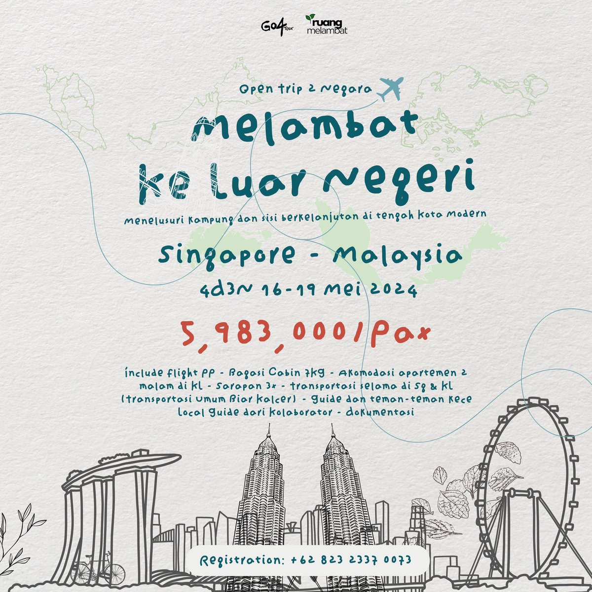 373rimimachine's tweet photo. Pernah gak lihat open trip ke Singapore - Malaysia tapi ke tempat-tempat anti-mainstream?

Aku mau ngajakin kalian main ke dua negara tetangga buat telusur ke desa terakhir di Singapore, berkebun di Malaysia, dan tur sepedaan telusur hidden gem Kuala Lumpur!

Cek detailnya👇 https://t.co/SYswqMhBLb